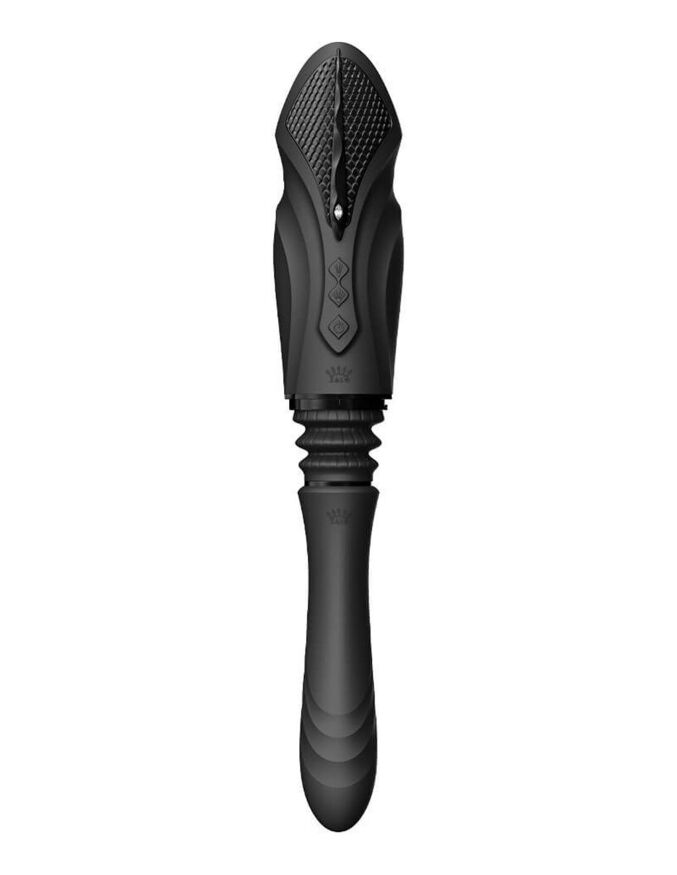 Компактна смарт секс-машина Zalo  -  Sesh Obsidian Black, 2 насадки, пульт ДК, кристал Swarovski
