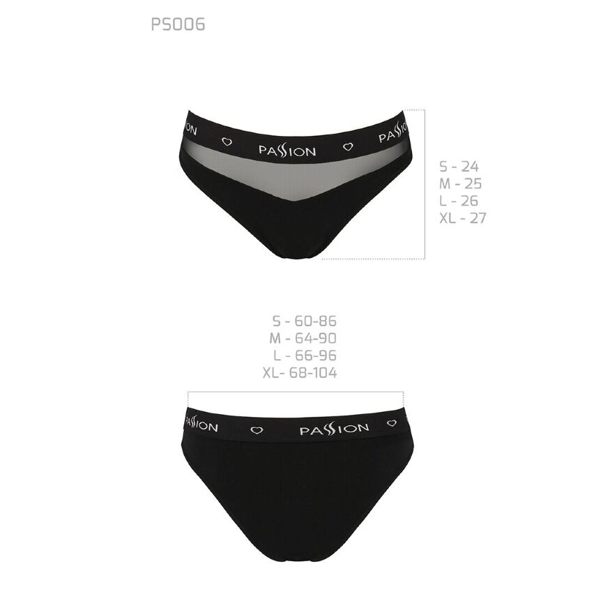 Трусики с прозрачной вставкой PS006 PANTIES black M - Passion