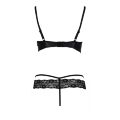 Комплект білизни Passion Exclusive NORTH SET S/M, black, ліф и трусики з елементами під латекс