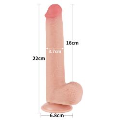 Член подвійної щільності з шкірою, що рухається Sliding-Skin Dual Layer Dong 9" Flesh