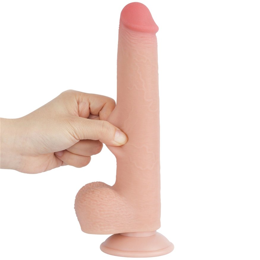 Член подвійної щільності з шкірою, що рухається Sliding-Skin Dual Layer Dong 9" Flesh