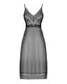 Полупрозрачная длинная сорочка Obsessive Estiqua chemise M/L, черный, ассиметричный крой