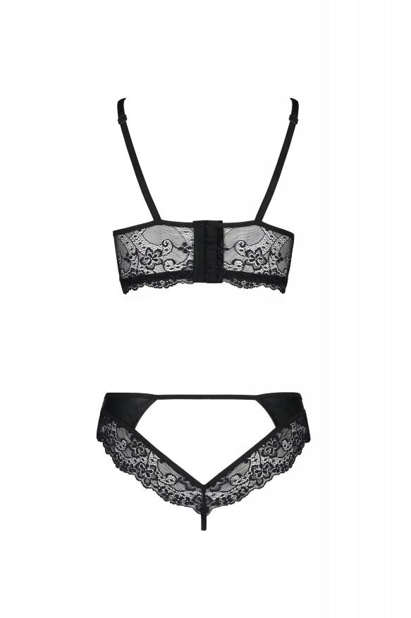 Комплект с ажурными вставками LOONA SET black S/M - Passion