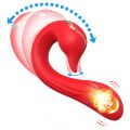 Вібратор подвійної стимуляції з функцією лизання  - Swan Red