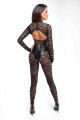 Комбинезон Noir Handmade F299 Enigma, XL, кружево, длинный рукав, имитация корсета, доступ