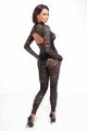 Комбинезон Noir Handmade F299 Enigma, XL, кружево, длинный рукав, имитация корсета, доступ