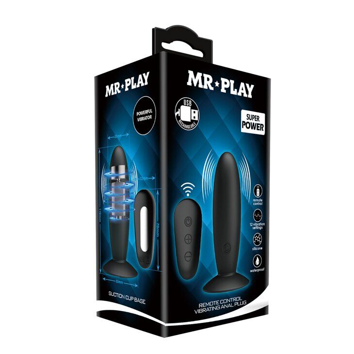 Анальный стимулятор с вибрацией MR PLAY, BI-040045W-MR