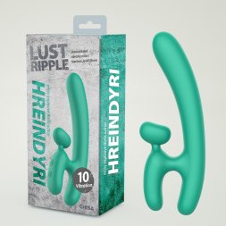 Вібратор у формі літери "Н" зі стимуляцією клітора Chisa Lust Ripple Hreindyri, зелений