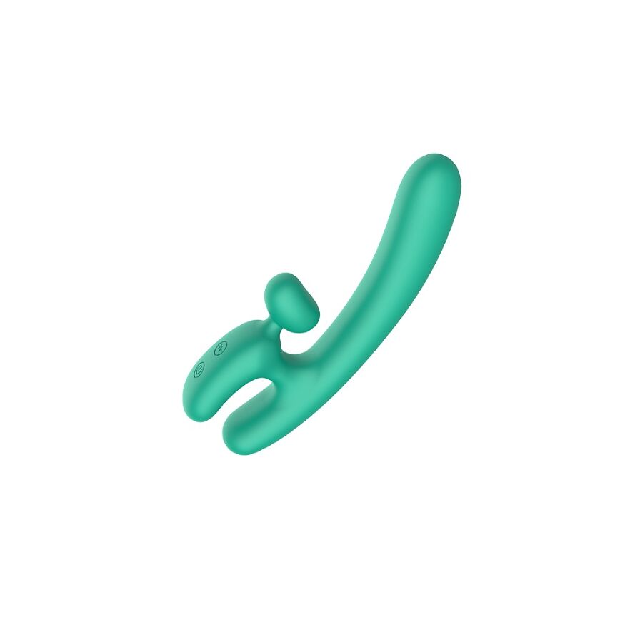 Вибратор со стимуляцией клитора, с двумя вибромоторами Chisa Lust Ripple Hreindyri, зеленый