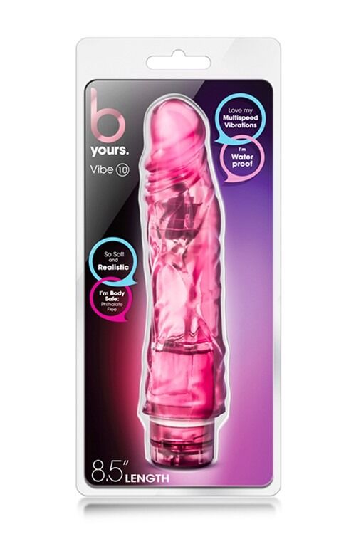 Вибратор реалистичный Blush B Yours Vibe 10 розовый, 22.5 х 4.9 см
