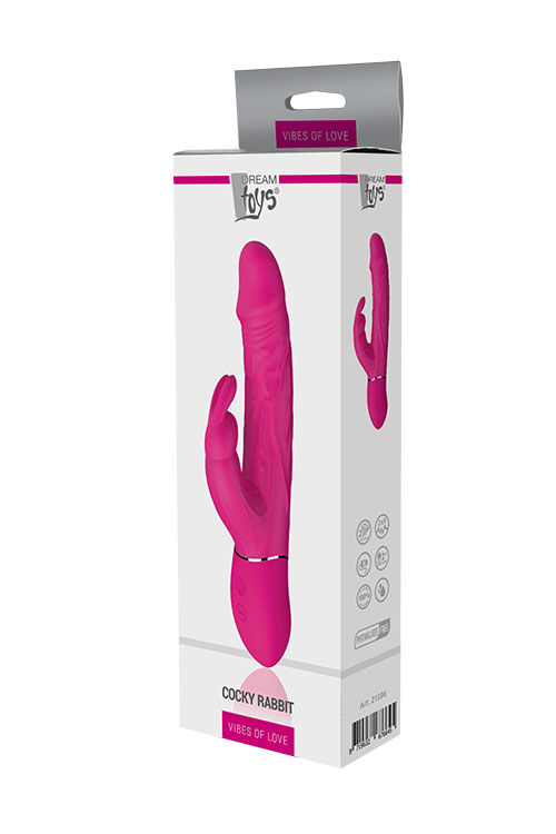 Двойной вибратор кролик Dream Toys VIBES OF LOVE COCKY RABBIT MAGENTA