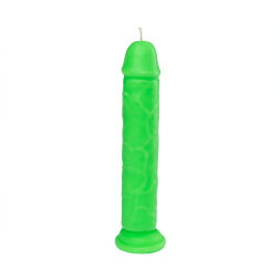 Свічка LOVE FLAME - Dildo Roma Green Fluor, CPS03-GREEN