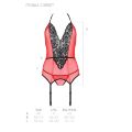 Passion Peonia Corset - эротический корсет с кружевом, S/M (красный)