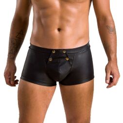Чоловічі шкіряні боксери з клапаном Passion 050 SHORT PATRICK S/M Black