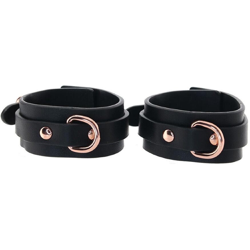 Поножи на лодыжки NS Novelties Bondage Couture черные с золотистой фурнитурой