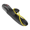Мини вибратор-кролик со стимулирующей лентой Fun Factory AMORINO Black, лента съемная