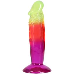 Желейный дилдо Doc Johnson Crystal Jellies - 6.5 Inch Classic Dong - Rainbow