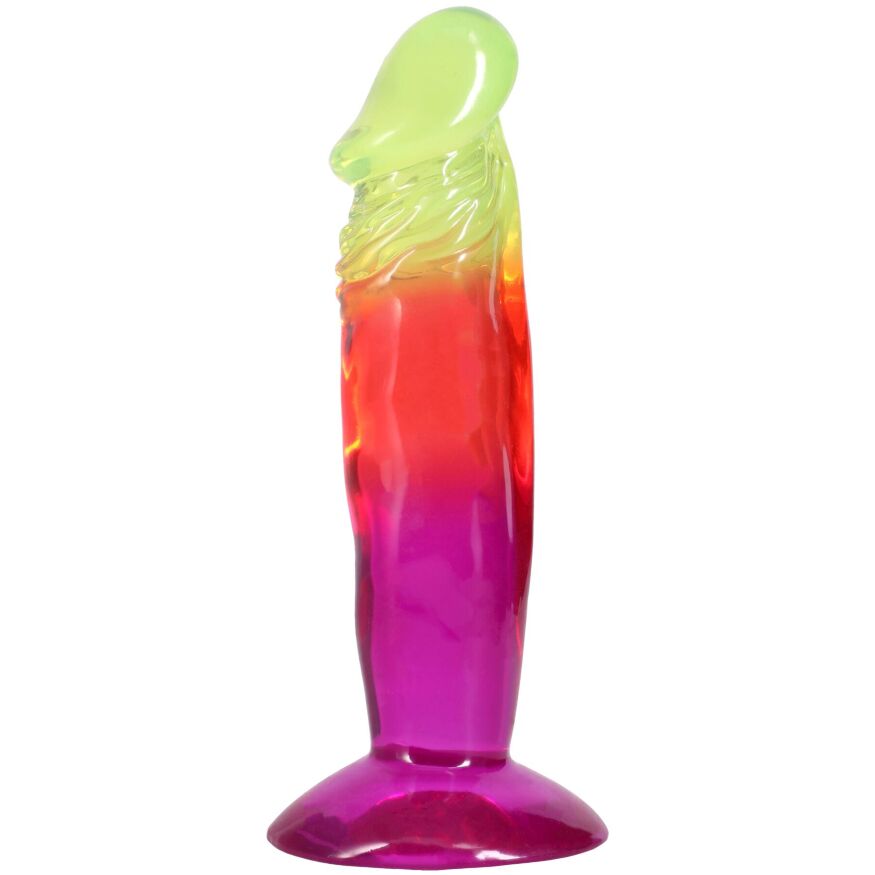 Желейный дилдо Doc Johnson Crystal Jellies - 6.5 Inch Classic Dong - Rainbow