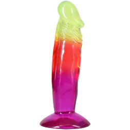 Желейный дилдо Doc Johnson Crystal Jellies - 6.5 Inch Classic Dong - Rainbow