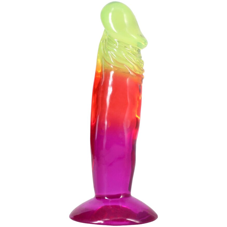 Желейный дилдо Doc Johnson Crystal Jellies - 6.5 Inch Classic Dong - Rainbow