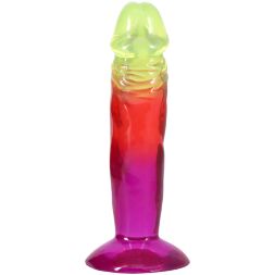 Желейный дилдо Doc Johnson Crystal Jellies - 6.5 Inch Classic Dong - Rainbow