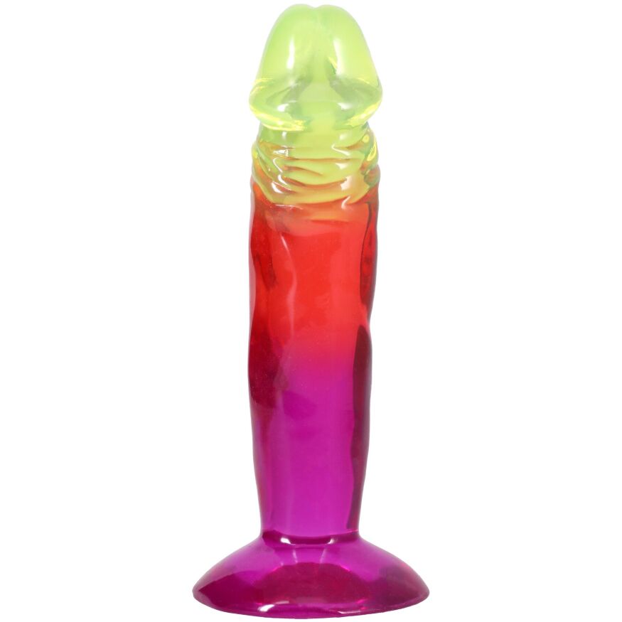 Желейный дилдо Doc Johnson Crystal Jellies - 6.5 Inch Classic Dong - Rainbow