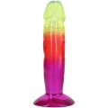 Желейный дилдо Doc Johnson Crystal Jellies - 6.5 Inch Classic Dong - Rainbow