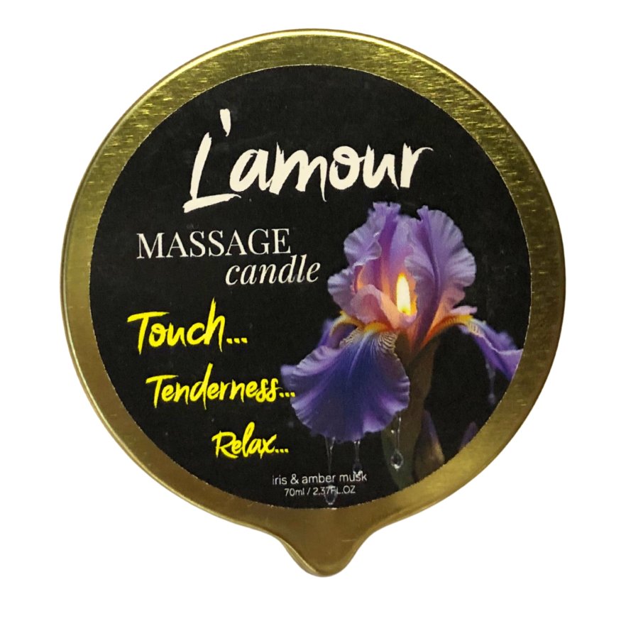 Массажная свеча L'amour Iris Amber Milk золотая, 70 мл