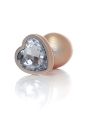 Анальна пробка - Jewellery Pearl Gold Heart Plug Clear L