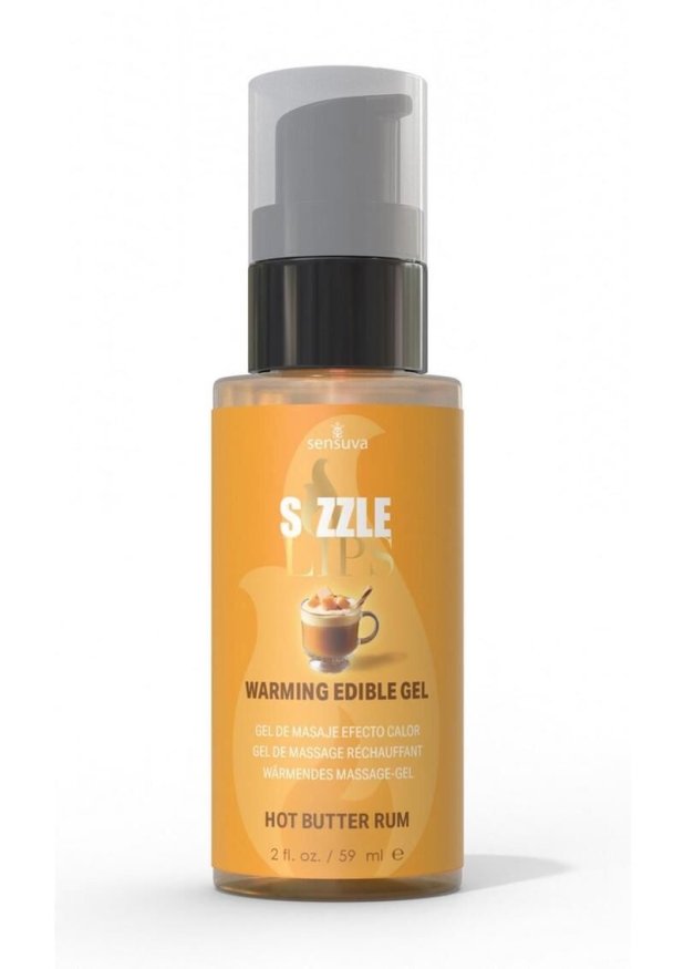 Зігрівальний масажний гель Sensuva  -  Sizzle Lips Butter Rum (59 мл), без цукру, їстівний