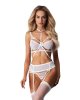 Комплект Obsessive Premisis White 3-pcs crotchless set L/XL