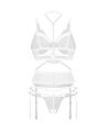 Комплект Obsessive Premisis White 3-pcs crotchless set L/XL