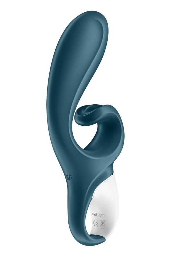 Смарт вібратор-кролик Satisfyer Hug Me Bluegrey, 2 мотори, діаметр 4,2см, широка кліторальна частина