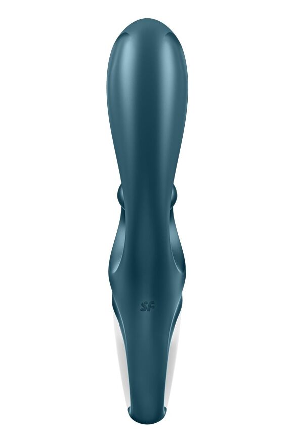 Смарт вібратор-кролик Satisfyer Hug Me Bluegrey, 2 мотори, діаметр 4,2см, широка кліторальна частина