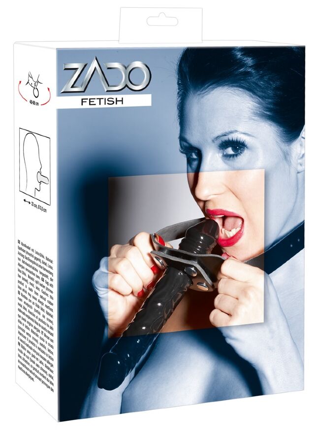 Кляп-фаллоимитатор Zado из кожи, двусторонний