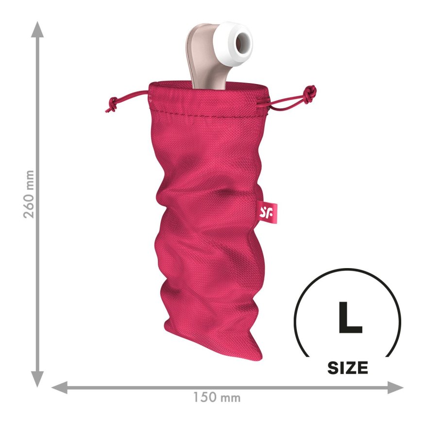 Мішечок для секс-іграшок Satisfyer Treasure Bag L, рожевий, на шнурку