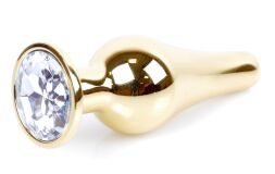 Анальний затор Boss Series - Jewellery Gold BUTT PLUG Clear, BS6400066