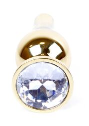 Анальний затор Boss Series - Jewellery Gold BUTT PLUG Clear, BS6400066