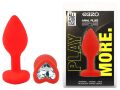 Силиконовая анальная пробка EGZO - Silicone Red Heart Plug Clear, size S