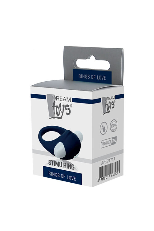 Эрекционное кольцо с вибрацией Dream Toys RINGS OF LOVE STIMU RING BLUE