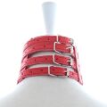 Ошейник с поводком-цепочкой DS Fetish Collar with chain leash red