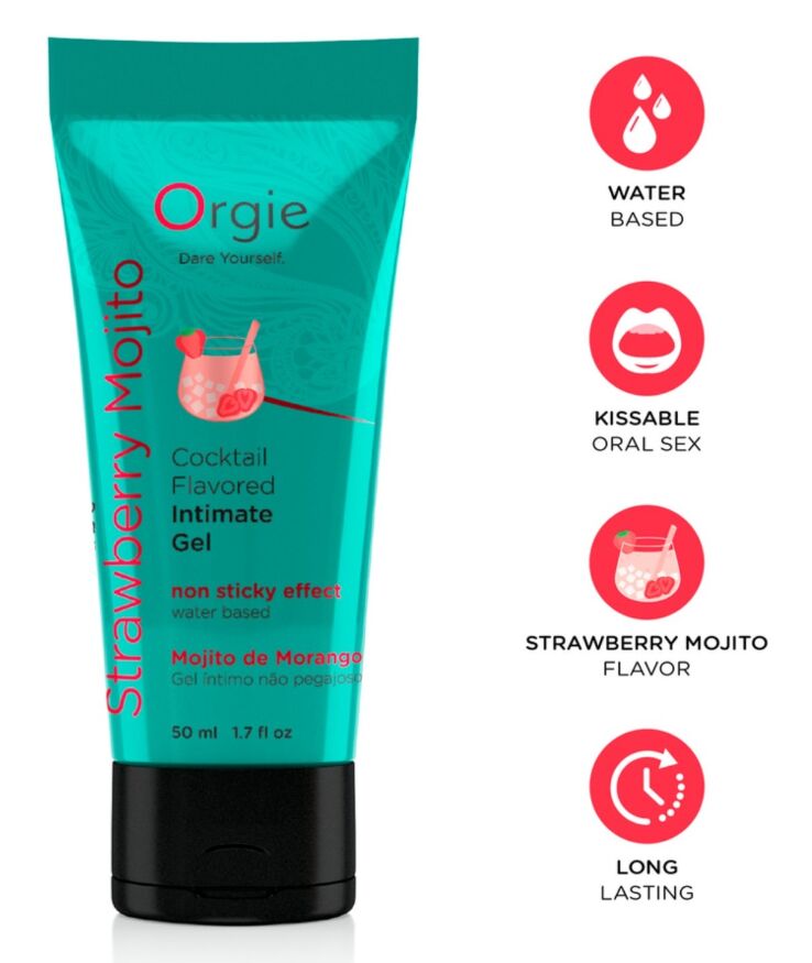 Оральный лубрикант Orgie Cocktail Flavored Intimate Gel - Strawberry Mojito, 50 ml
