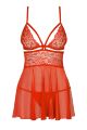 Бебі-дол Obsessive 838-BAB-3 babydoll &amp; thong red 2XL/3XL
