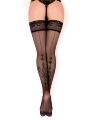 Панчохи самофіксуючі Ballerina's Secret з декоративною вишивкою, L/XL