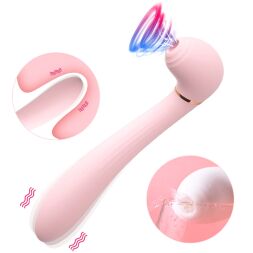 Вибромассажёр вакуум и вибрация "Desirable wand", 10 режимов, цвет розовый