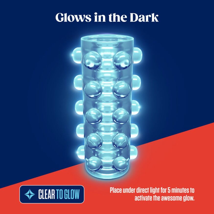 Мастурбатор Blush Rize – Swich Glow in the Dark Masturbator Clear, двусторонний, светящийся во тьме