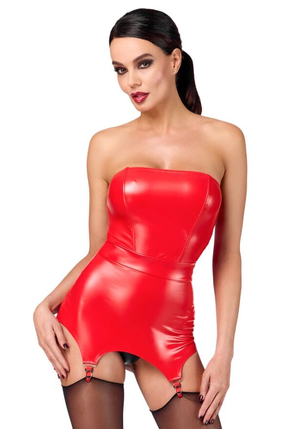 Корсет с подвязками для чулок Noir Handmade F368 Bombshell Fierce Corset-belt Red S