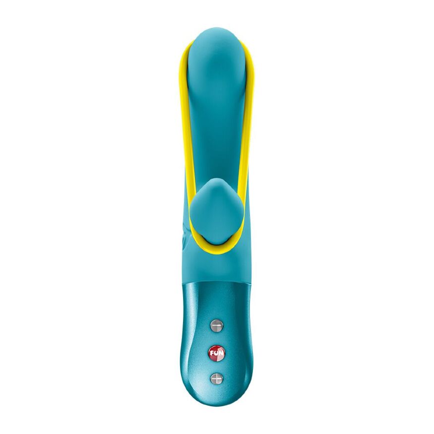 Мини вибратор-кролик со стимулирующей лентой Fun Factory AMORINO Aquamarine, лента съемная