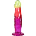 Дилдо с рельеформ Doc Johnson Crystal Jellies - 7.5 Inch Classic Dong - Rainbow