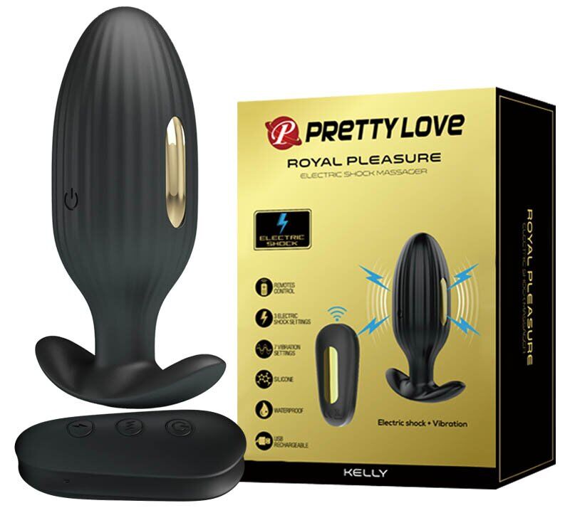Анальная пробка Pretty Love « ROYAL PLEASURE » с вибрацией, электро стимуляцией и дистанционным управлением BI-040083W